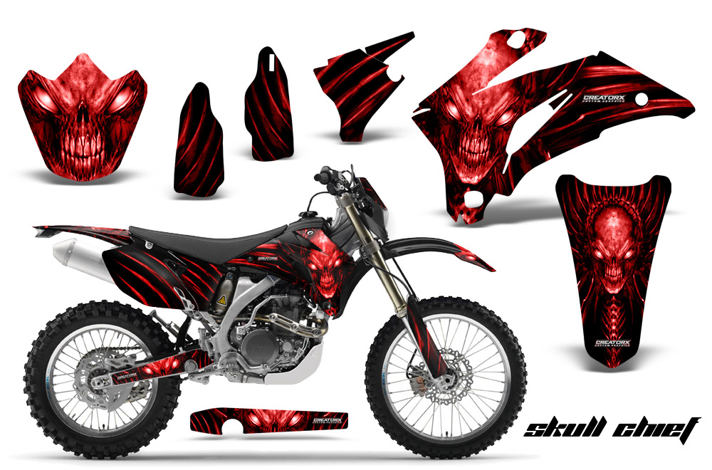 Yamaha WR 250-450 07-10 Graphics Kit Skull Chief Red NP